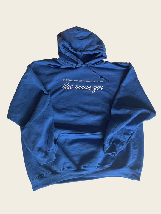 Blue Means You Embroidered Hoodie