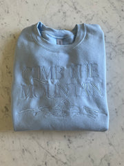 Blue Climb the Mountain Embroidered Crewneck Sweatshirt